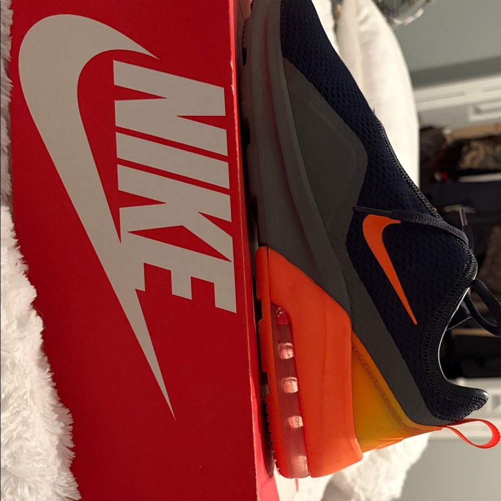 Nike Air Max Shoes - Dark Blue and Bright Orange